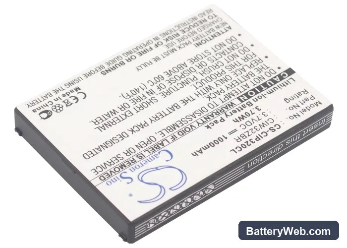 Cisco Linksys WIP300 Replacement Battery, 3.7V, 1000mAh, Li-ion 2