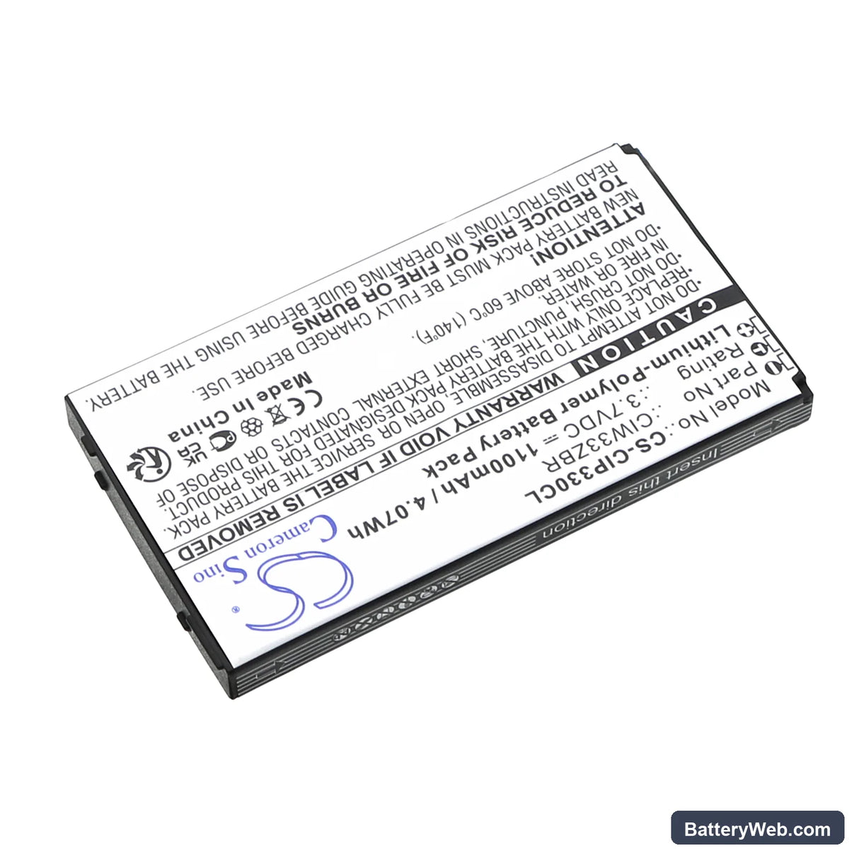 Cisco Linksys WIP330 Replacement Battery, 3.7V, 1100mAh, Li-Polymer 2