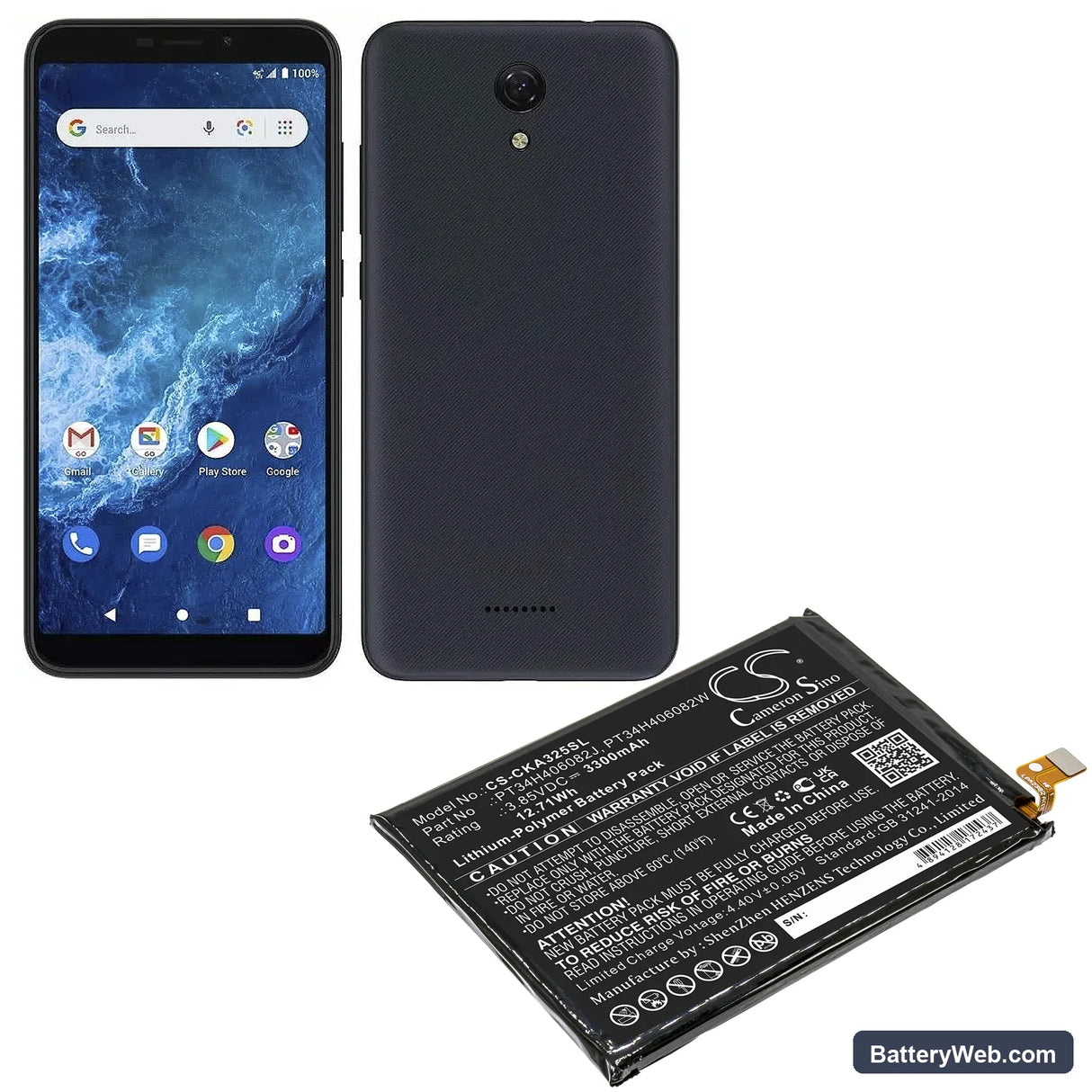 Wiko VOIX Replacement Battery, 3.85V, 3300mAh, Li-Polymer 5