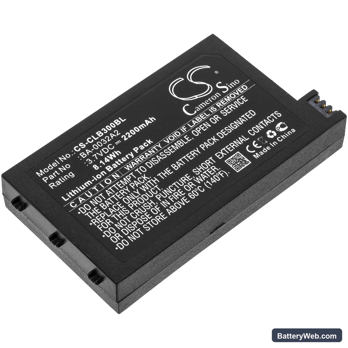 CipherLab CP30 Replacement Battery, 3.7V, 2200mAh, Li-ion 1