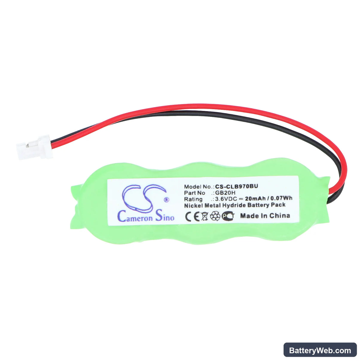 CipherLab 9700 Replacement Battery, 3.6V, 20mAh, Ni-MH 3