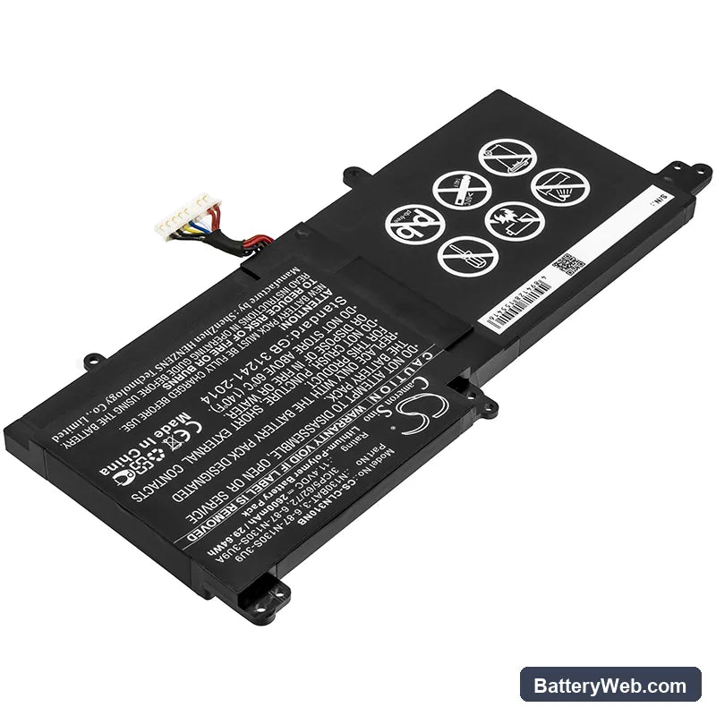 Clevo N131BU Replacement Battery, 11.4V, 2600mAh, Li-Polymer 2