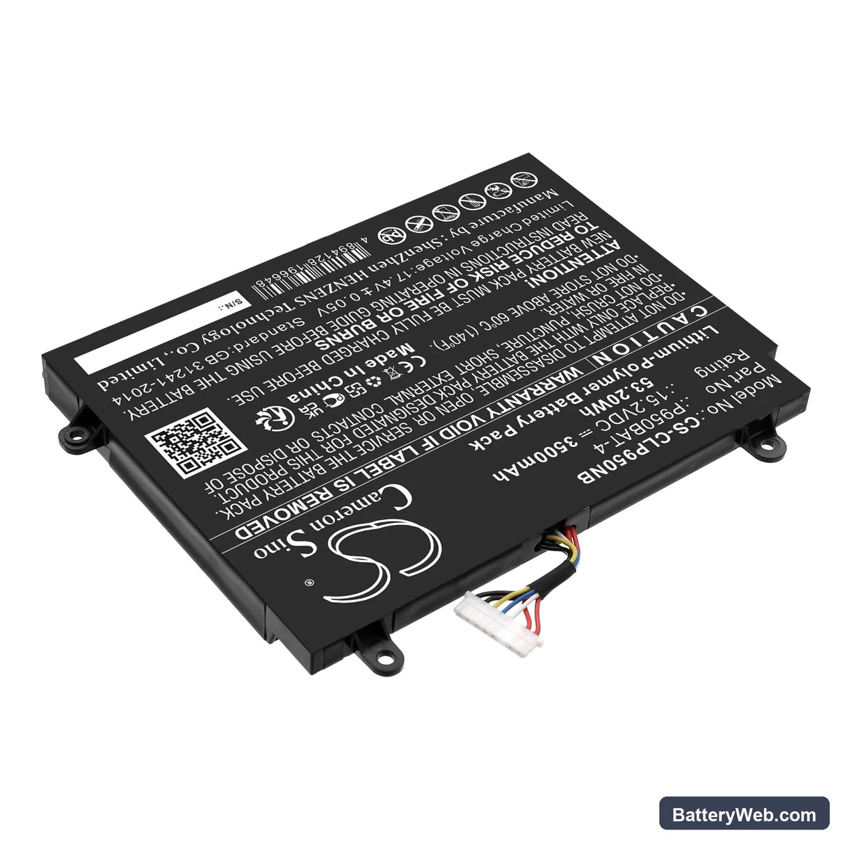Sager NP8953 Replacement Battery, 15.2V, 3500mAh, Li-Polymer 2