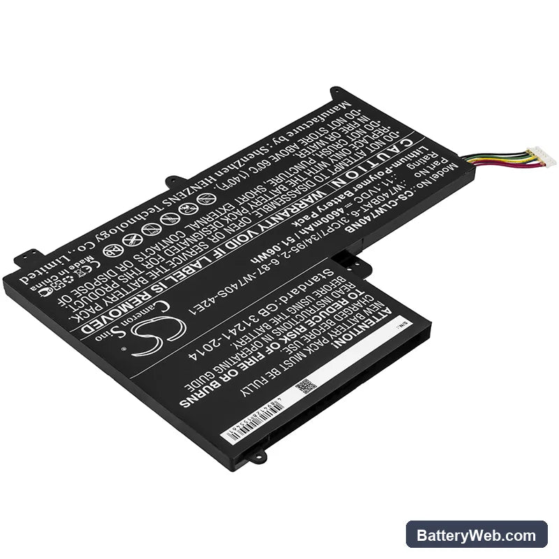 Clevo W740SU Replacement Battery, 11.1V, 4600mAh, Li-Polymer 2