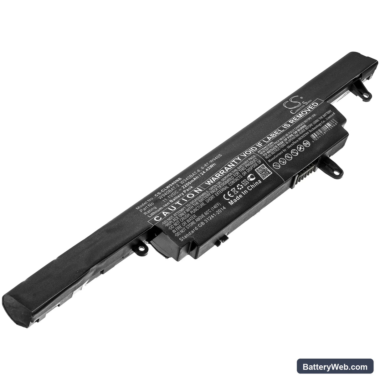 Clevo Premium Tv Xs3210 Replacement Battery, 11.1V, 2200mAh, Li-ion 1