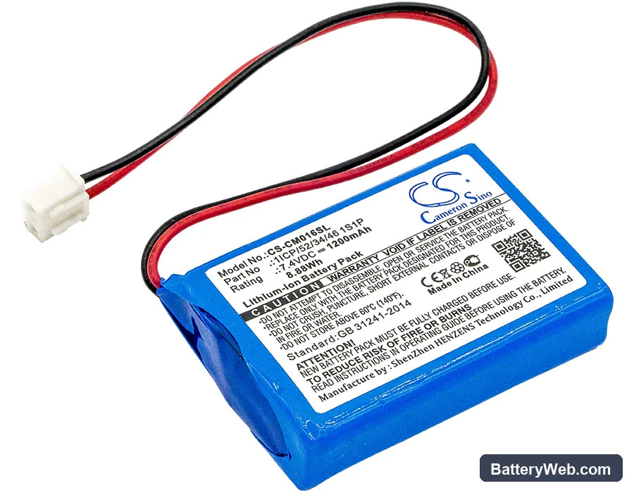 Custom Battery Pack Replacement Battery, 7.4V, 1200mAh, Li-ion 1