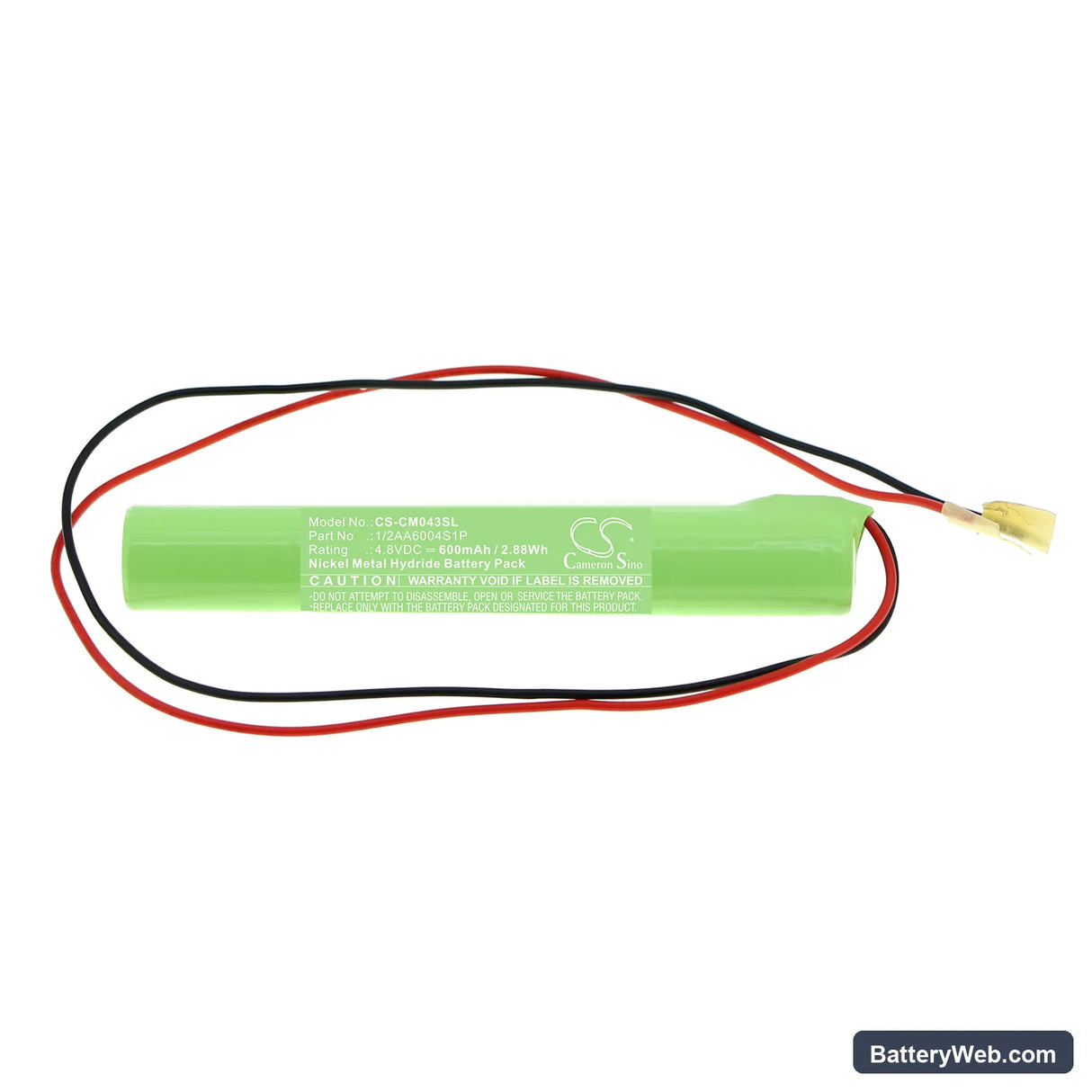 Custom Battery Packs Replacement Battery, 4.8V, 600mAh, Ni-MH 3