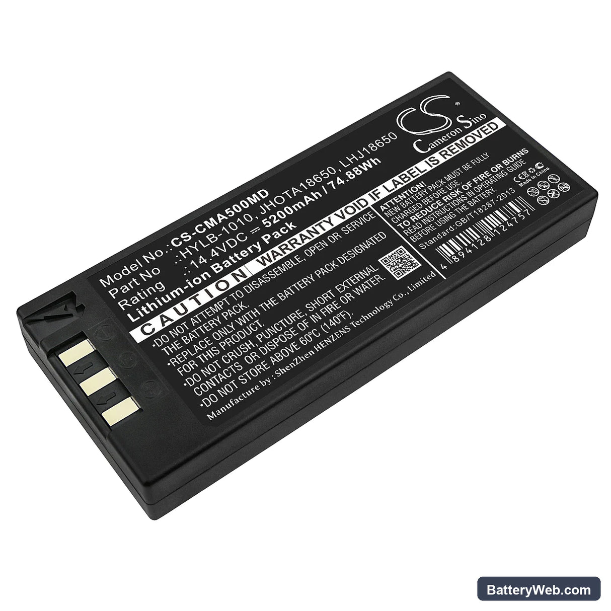 LUTECH Datalys 780 Replacement Battery, 14.4V, 5200mAh, Li-ion 1