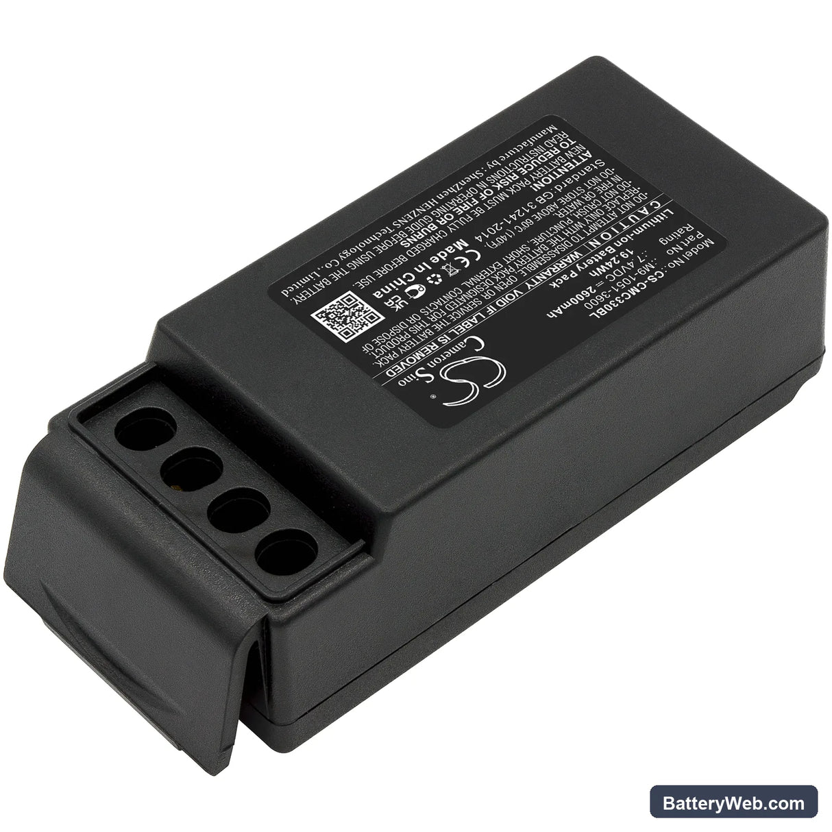Cavotec MC3300 Replacement Battery, 7.4V, 2600mAh, Li-ion 2