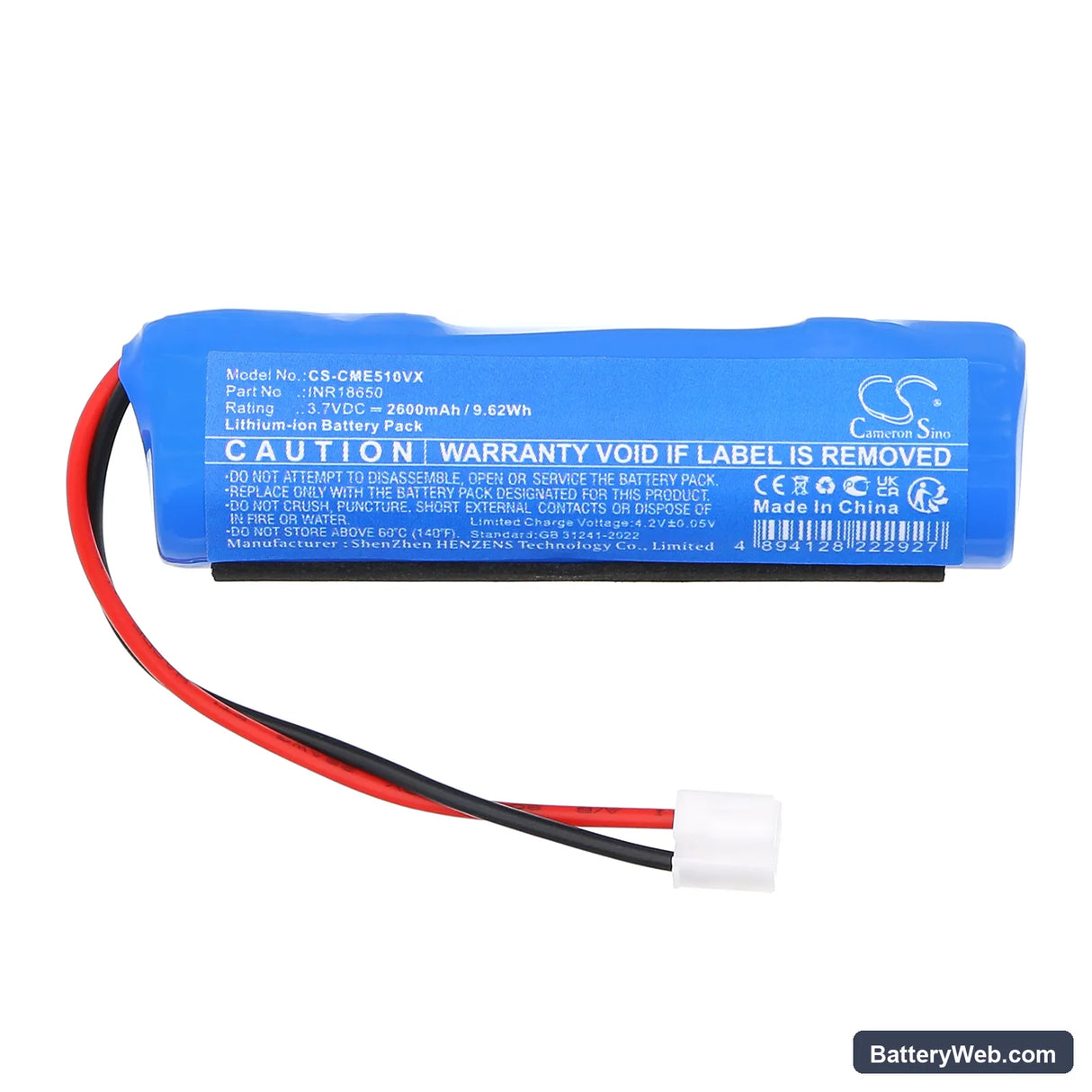 Cecotec 05100 Replacement Battery, 3.7V, 2600mAh, Li-ion 3