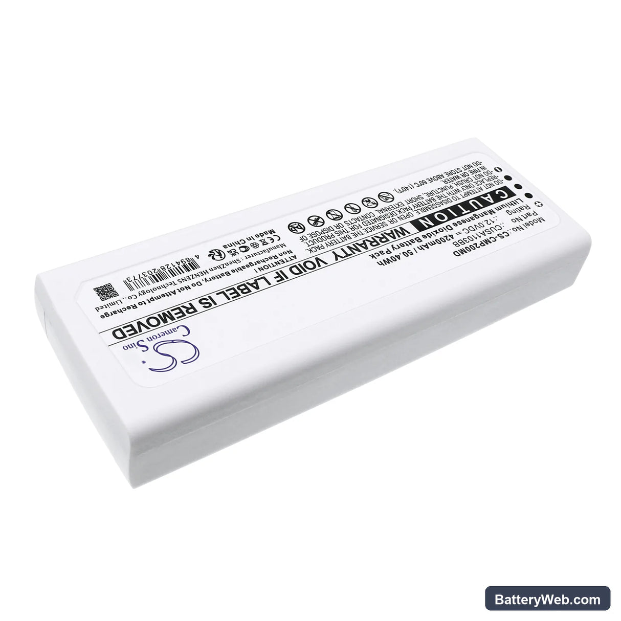 CU Medical i-PAD SP1 Replacement Battery, 12V, 4200mAh, Li-MnO2 2