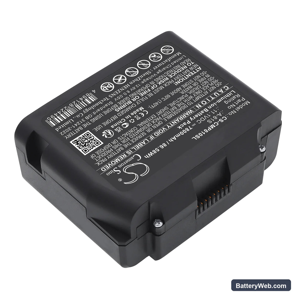 Comptyco A-81S Fusion Splicer Replacement Battery, 11.1V, 7800mAh, Li-ion 2