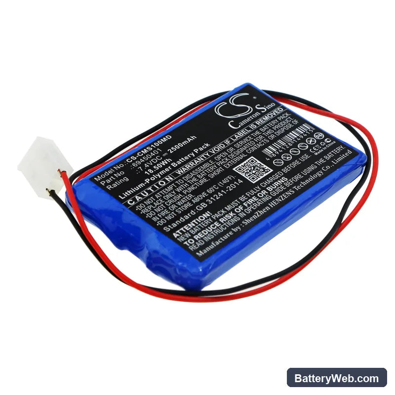 CONTEC ECG-100G Replacement Battery, 7.4V, 2500mAh, Li-Polymer 1