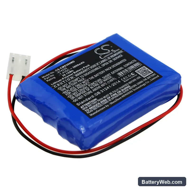 CONTEC ECG-300G Replacement Battery, 7.4V, 3800mAh, Li-Polymer 1