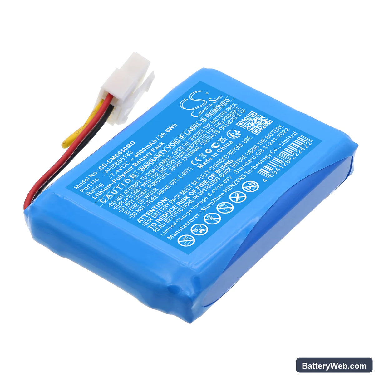 CONTEC CMS5000 Replacement Battery, 7.4V, 4000mAh, Li-Polymer 1