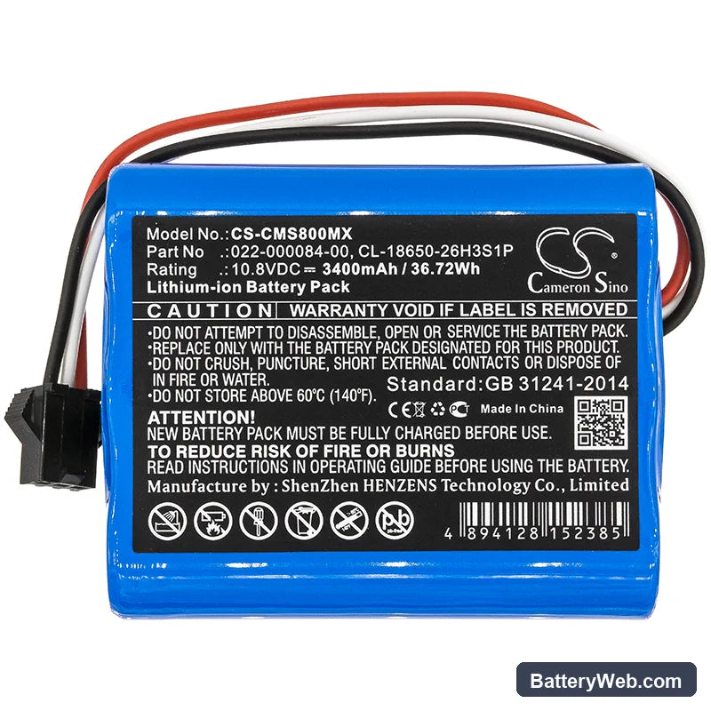 Cardiomonitor COMEN Star 8000 Replacement Battery, 10.8V, 3400mAh, Li-ion 3