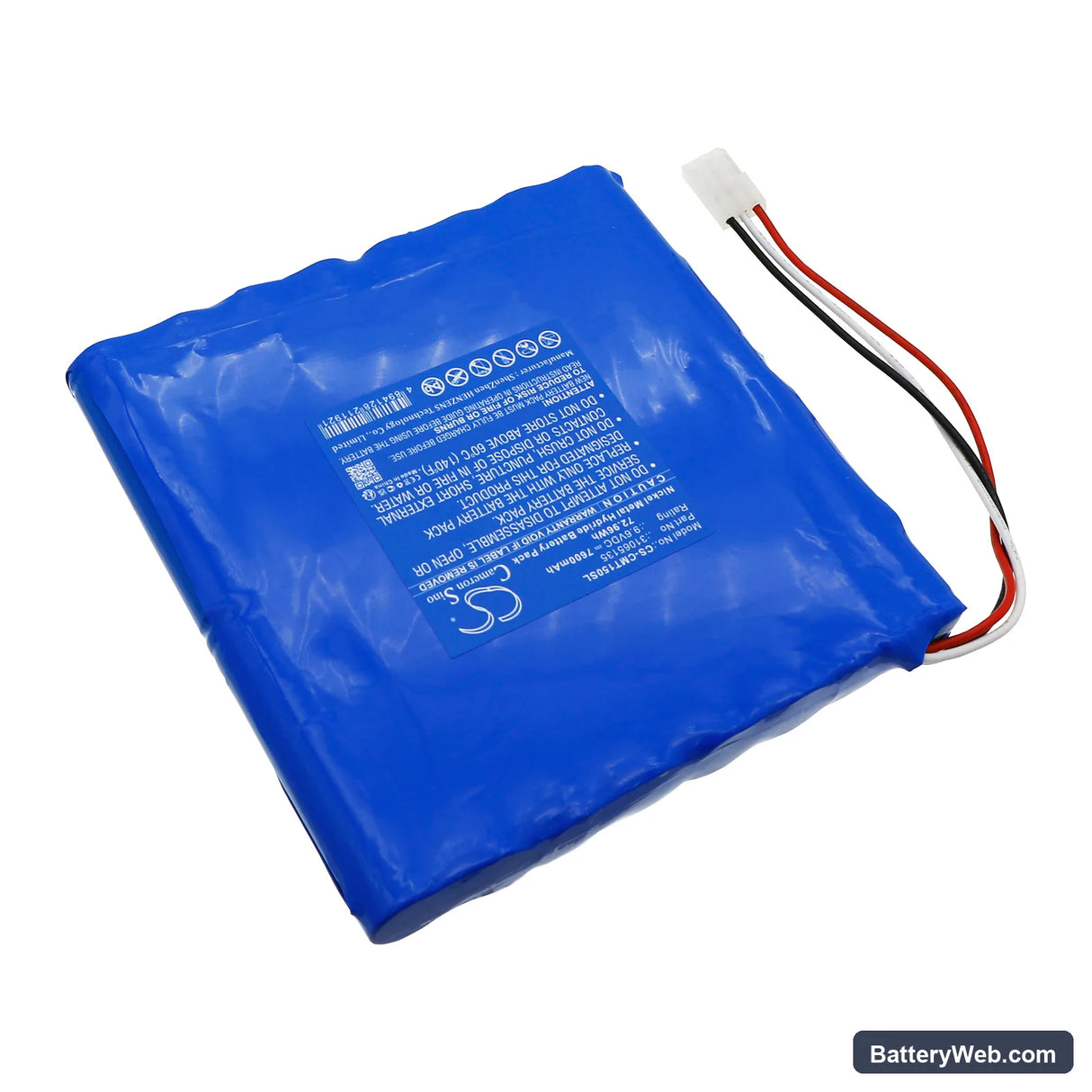 Climet CI-150 Particle Counter Replacement Battery, 9.6V, 7600mAh, Ni-MH 2