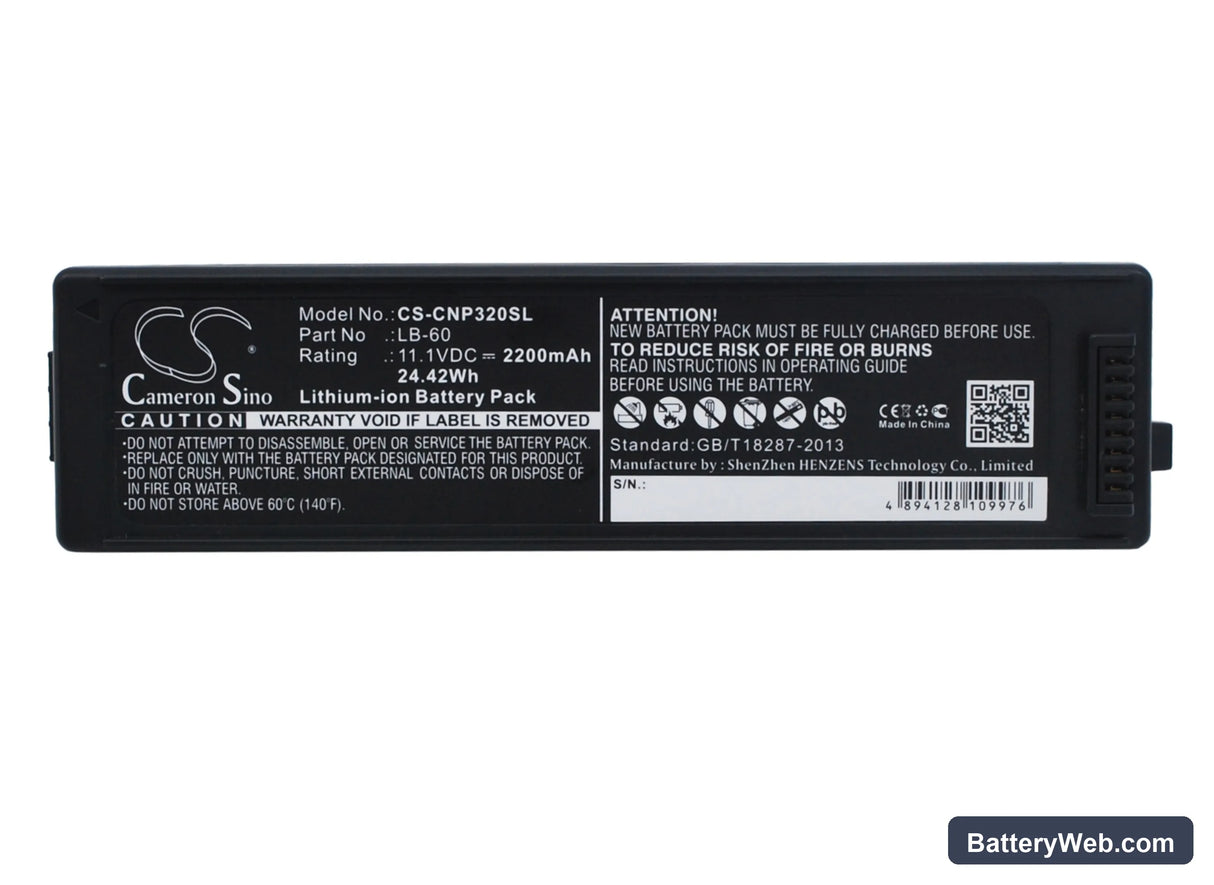 Canon LK-62 Replacement Battery, 11.1V, 2200mAh, Li-ion 5