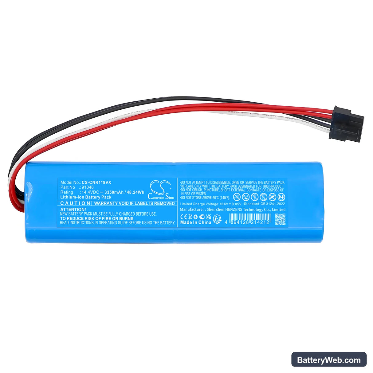 Cecotec Conga 11090 Replacement Battery, 14.4V, 3350mAh, Li-ion 3
