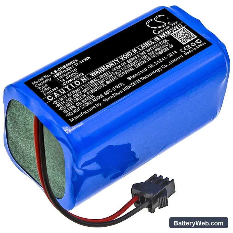 Conga Excellence 990 Replacement Battery, 14.4V, 2600mAh, Li-ion 1