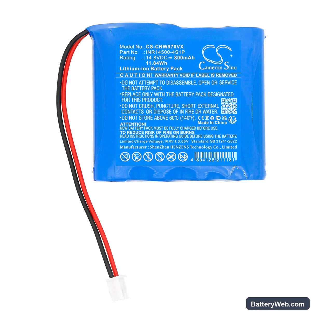 Cecotec Conga WinDroid 970 Replacement Battery, 14.8V, 800mAh, Li-ion 3