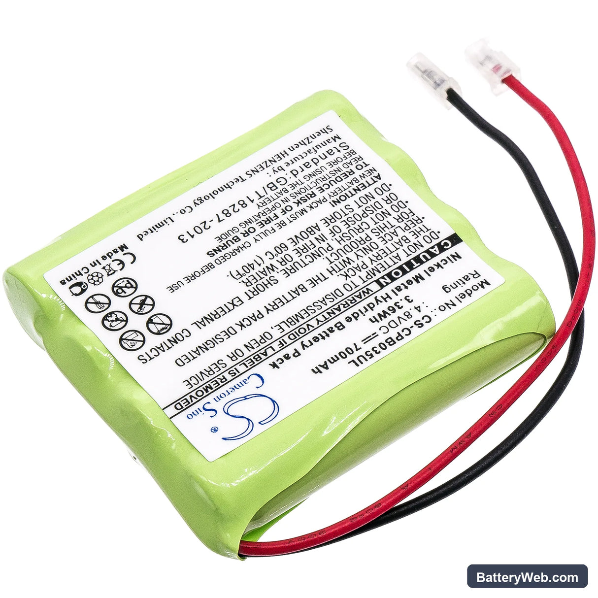 Universel AAA x 4 Replacement Battery, 4.8V, 700mAh, Ni-MH 2