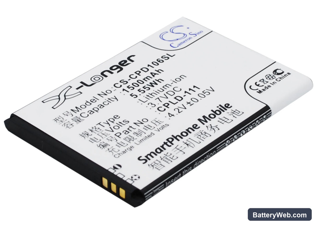 Coolpad 5213 Replacement Battery, 3.7V, 1500mAh, Li-ion 2