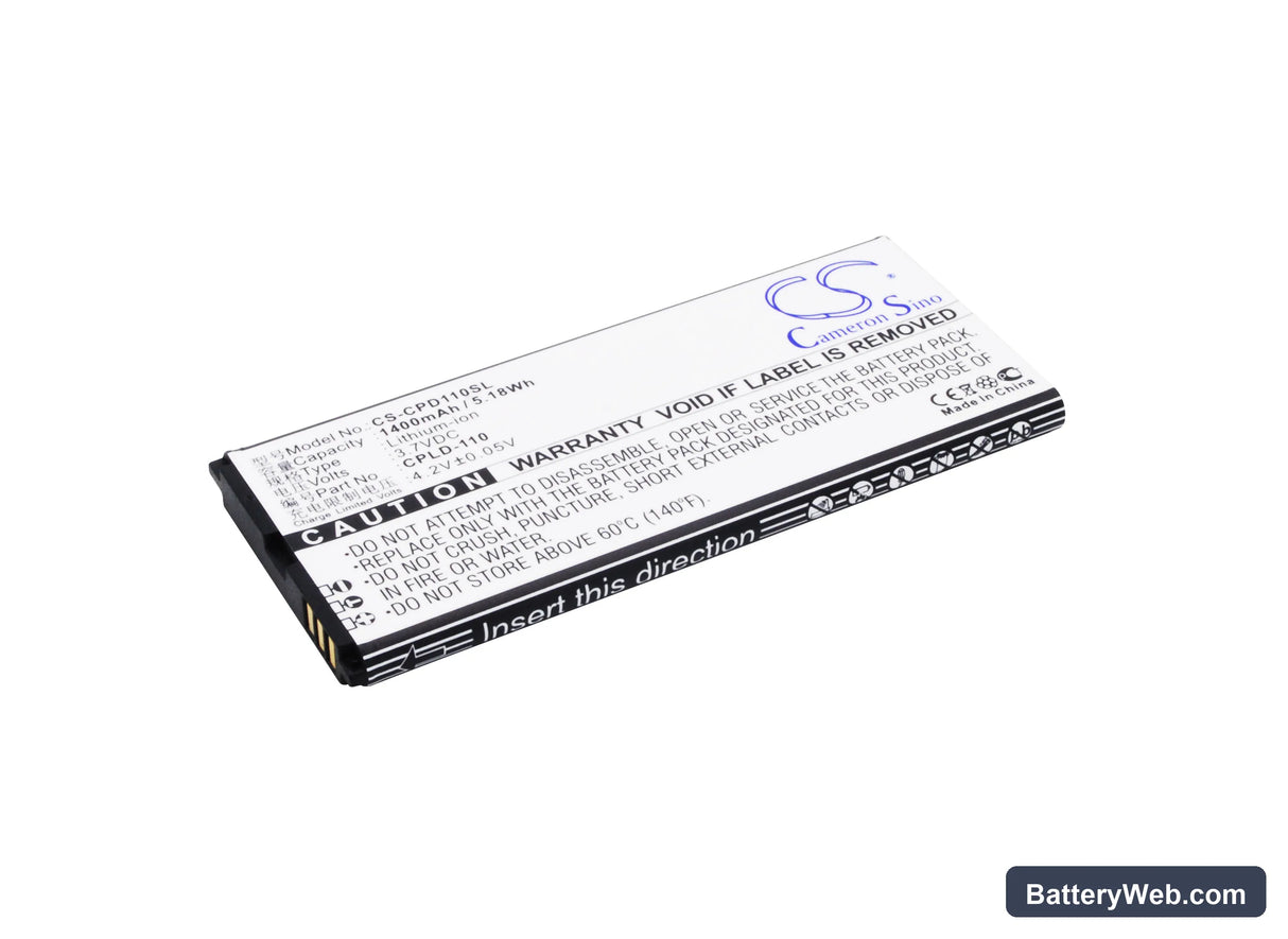 Coolpad 8076D Replacement Battery, 3.7V, 1400mAh, Li-ion 1