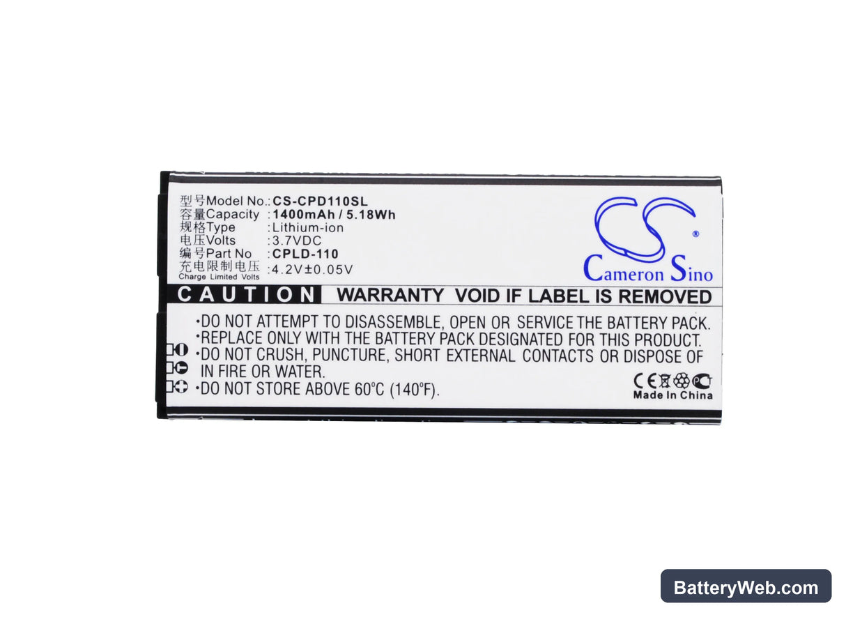 Coolpad 8076D Replacement Battery, 3.7V, 1400mAh, Li-ion 5
