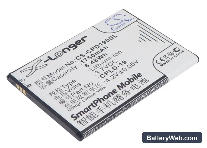 Coolpad 7295 Replacement Battery, 3.7V, 1750mAh, Li-ion 1