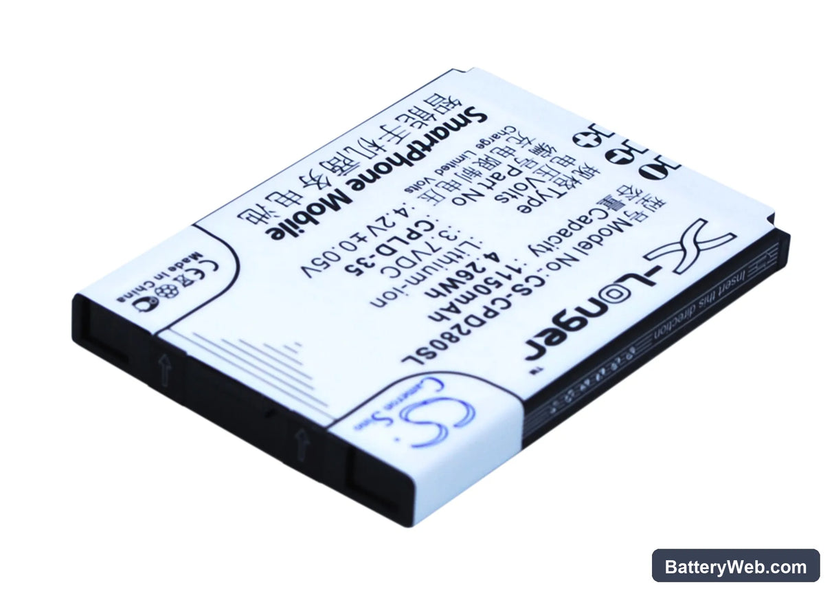 Coolpad E600 Replacement Battery, 3.7V, 1150mAh, Li-ion 2