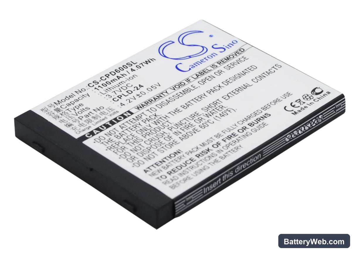 Coolpad 2938 Replacement Battery, 3.7V, 1100mAh, Li-ion 2