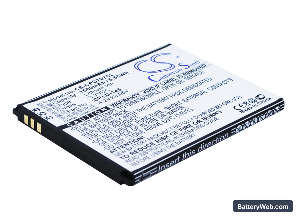 Coolpad 8707 Replacement Battery, 3.7V, 1500mAh, Li-ion 2