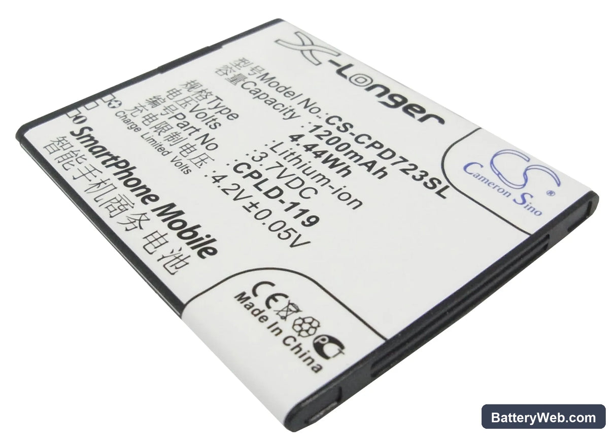 Coolpad 7232 Replacement Battery, 3.7V, 1200mAh, Li-ion 1