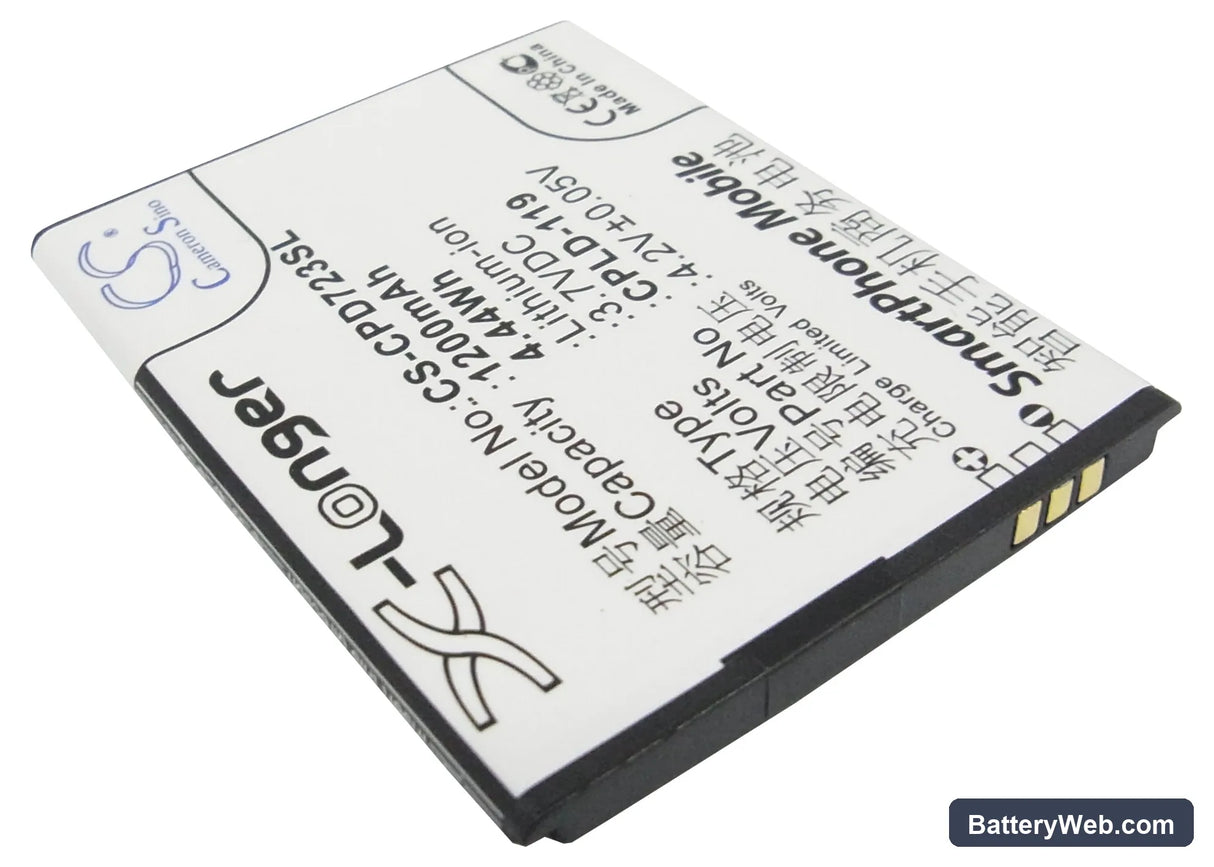 Coolpad 7232 Replacement Battery, 3.7V, 1200mAh, Li-ion 2