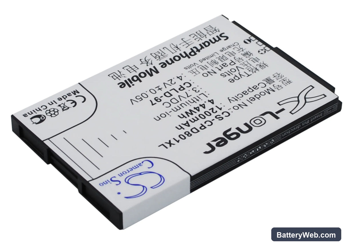 Coolpad 8010 Replacement Battery, 3.7V, 1200mAh, Li-ion 3