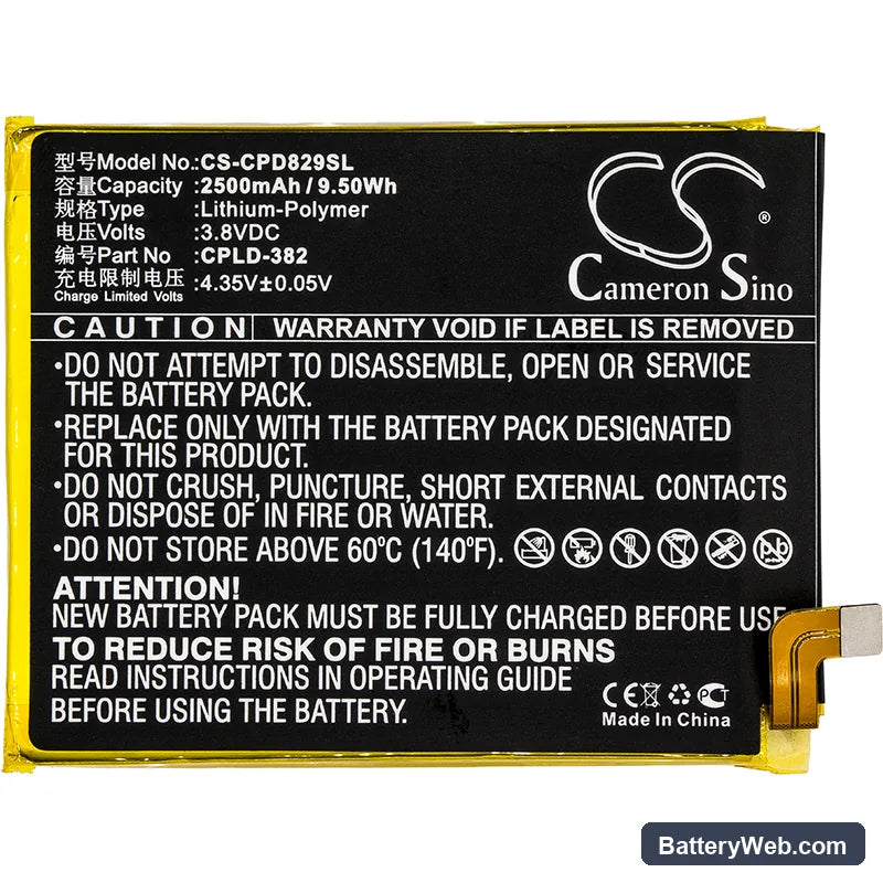 Coolpad Note 3 Lite Replacement Battery, 3.8V, 2500mAh, Li-Polymer 3
