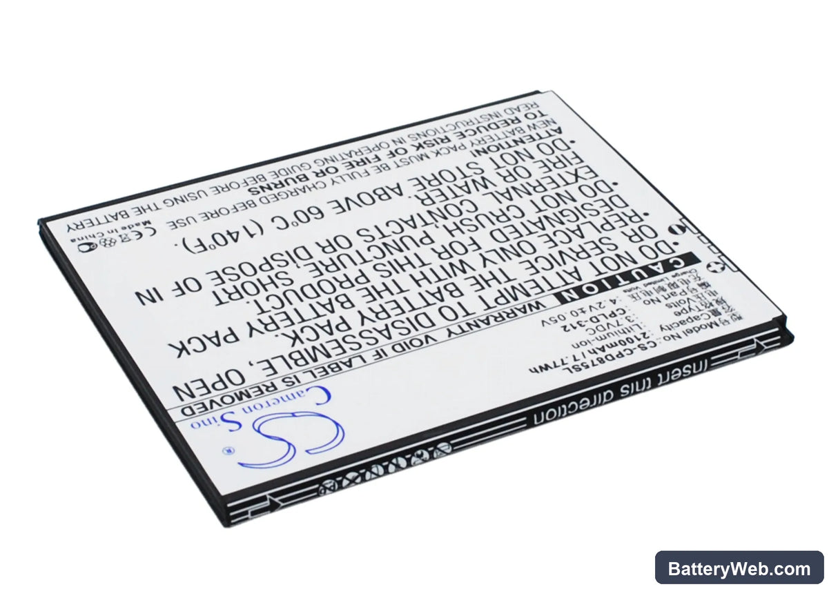 Coolpad 5910 Replacement Battery, 3.7V, 2100mAh, Li-ion 3