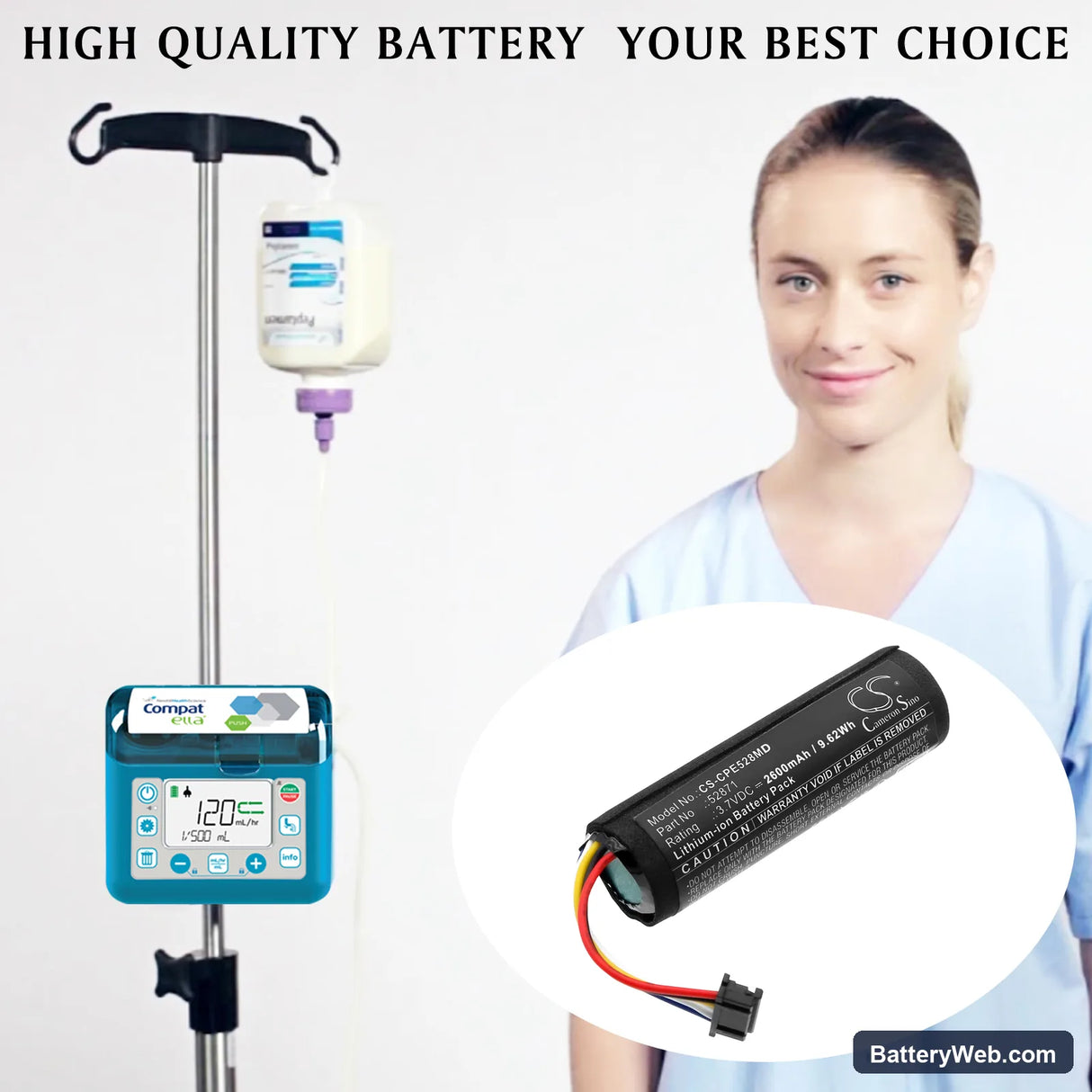 Compat Ella 12272020 Replacement Battery, 3.7V, 2600mAh, Li-ion 6