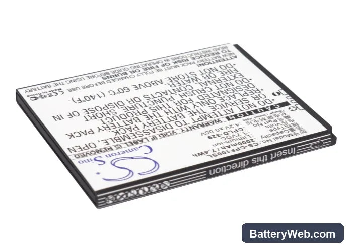 Coolpad 8297 Replacement Battery, 3.7V, 2000mAh, Li-ion 2
