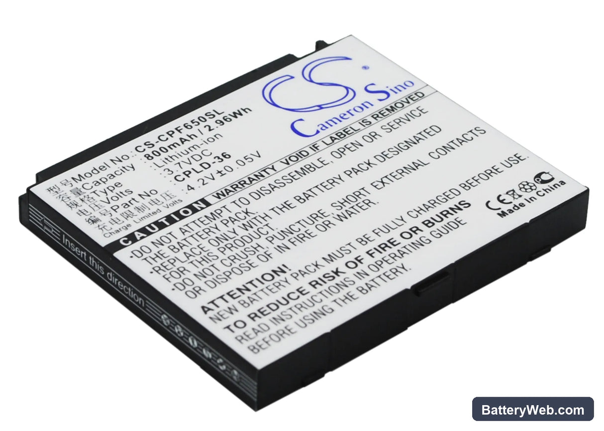 Coolpad S100A Replacement Battery, 3.7V, 800mAh, Li-ion 3