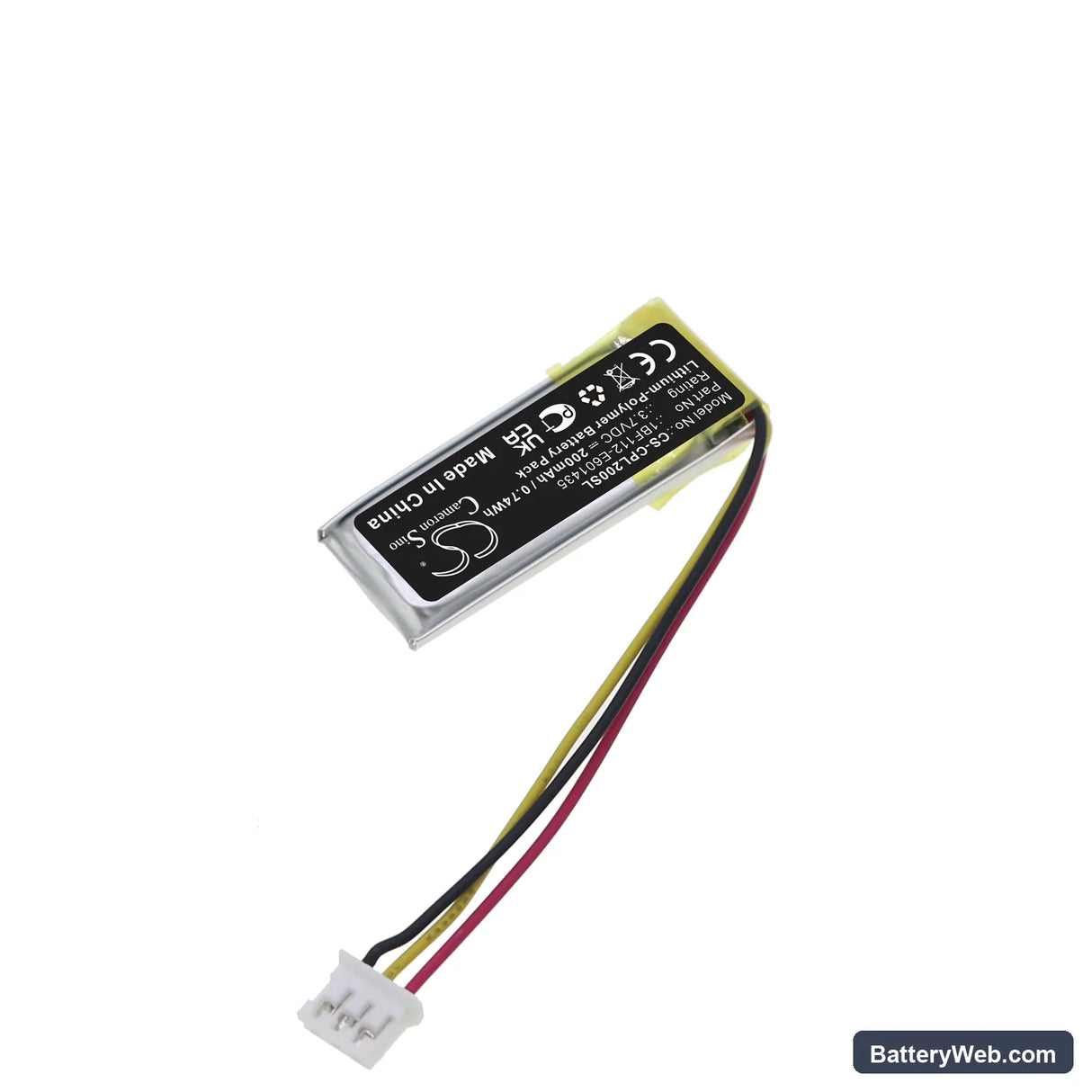 CalAmp LMU-200 Replacement Battery, 3.7V, 200mAh, Li-Polymer 2