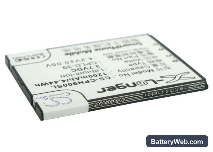 Coolpad 8900 Replacement Battery, 3.7V, 1200mAh, Li-ion 2