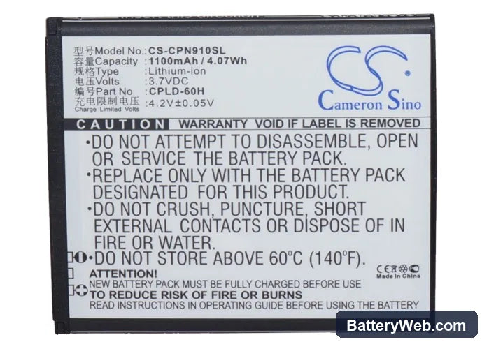 Coolpad 9100 Replacement Battery, 3.7V, 1100mAh, Li-ion 5