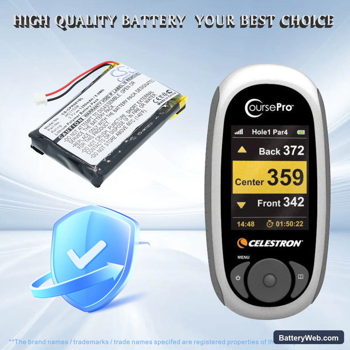 Celestron CoursePro Replacement Battery, 3.7V, 1350mAh, Li-Polymer 6
