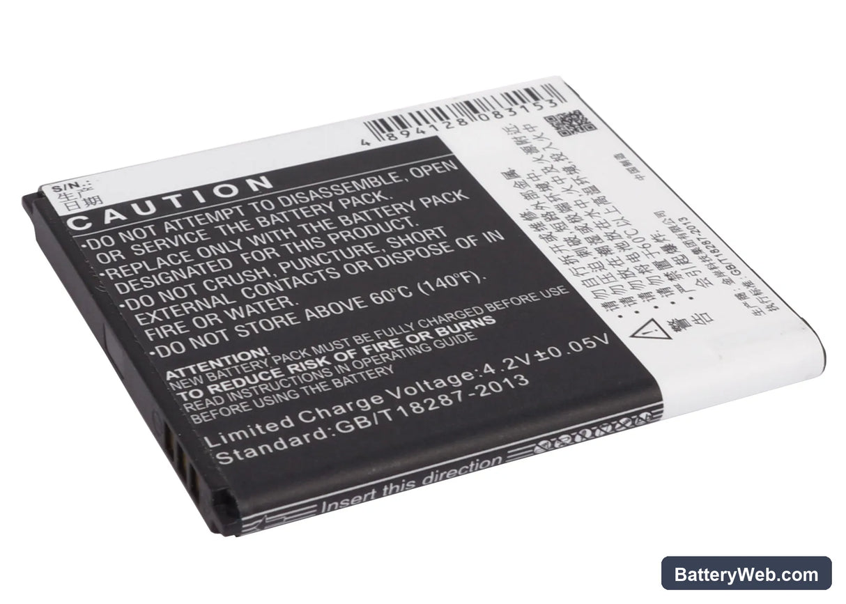 Coolpad 5218S Replacement Battery, 3.7V, 1500mAh, Li-ion 4
