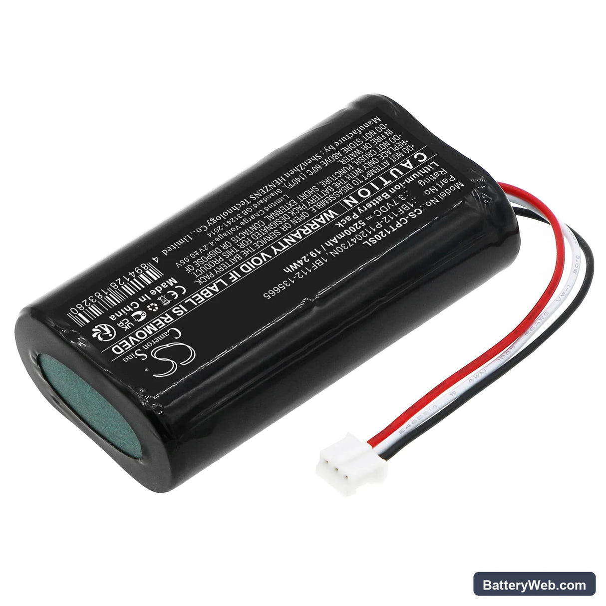 CalAmp TTU-1200 Replacement Battery, 3.7V, 5200mAh, Li-ion 2