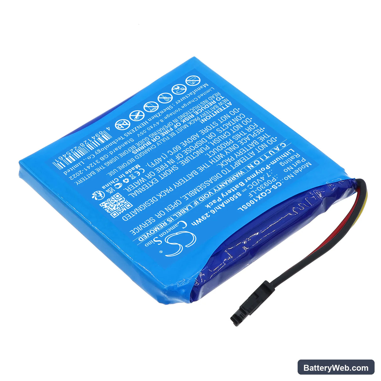 Canon Selphy QX10 Replacement Battery, 7.4V, 850mAh, Li-Polymer 2