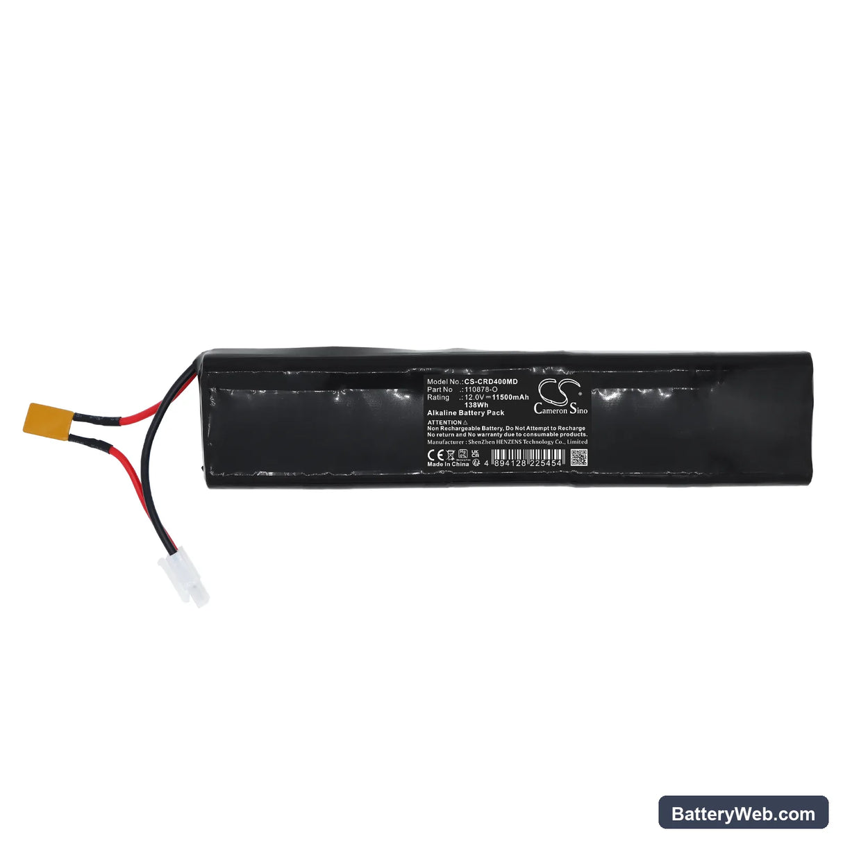 CardiAid CT0207RF Replacement Battery, 12.0V, 11500mAh, Alkaline 3