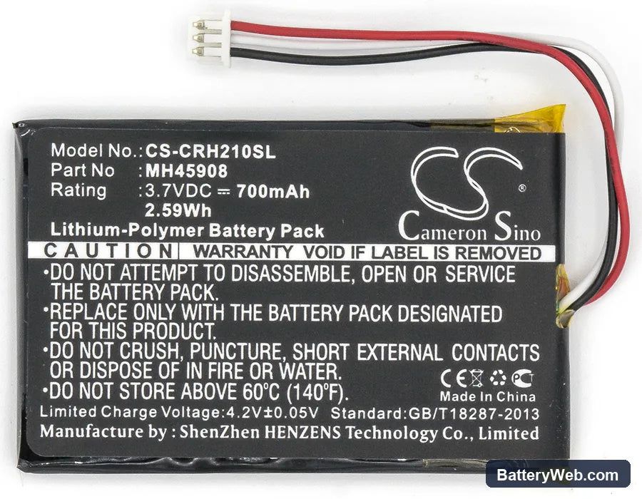 Opus Opus X Replacement Battery, 3.7V, 700mAh, Li-Polymer 5